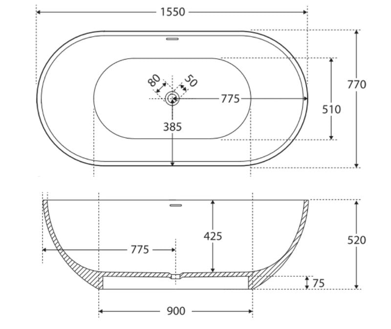 Standard Dimensions of Bathtub