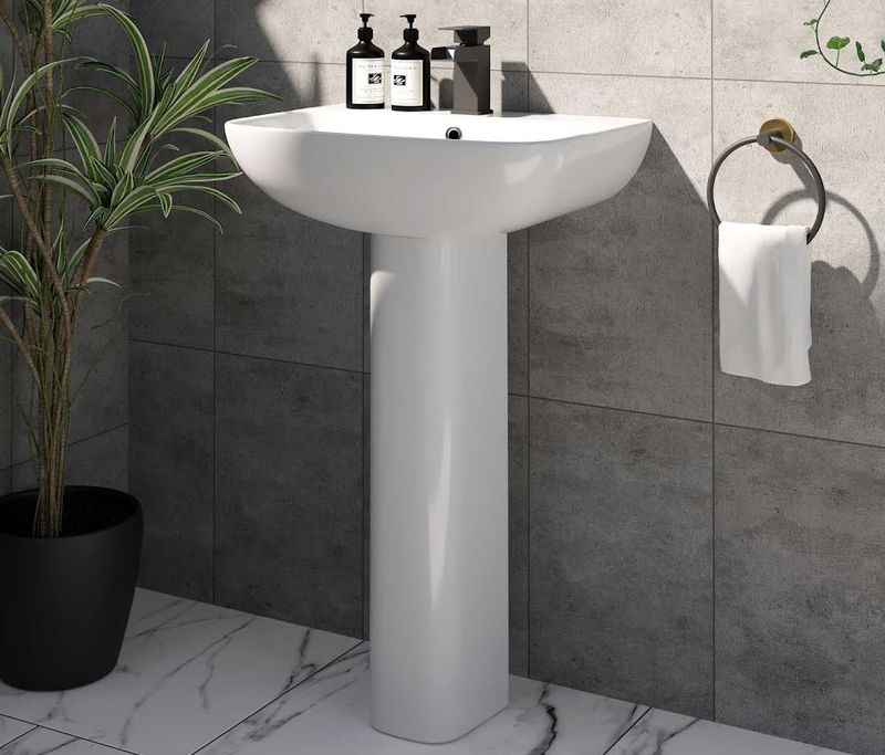 lavabo con pedestal completo