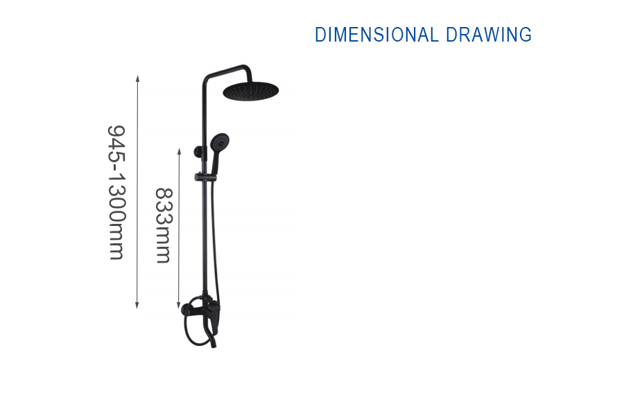 Shower Set Dimensions