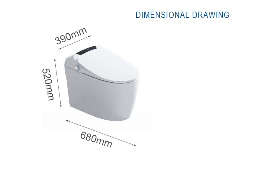 Toilet Bowl J-2021 Dimensions