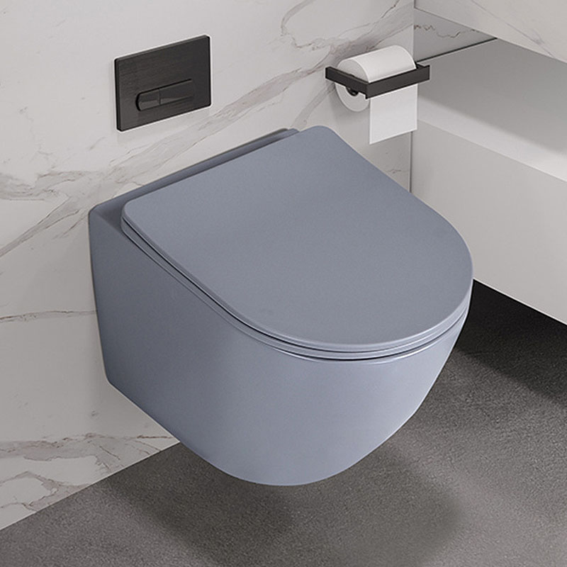 Residential Grey Round Wall Hung Toilet