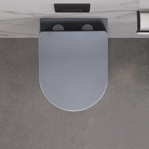 Residential Grey Round Wall Hung Toilet