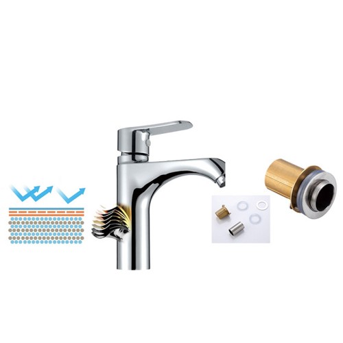 Brass Single-Hole Chrome Bathroom Faucet 