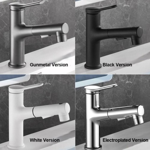 Hot and Cold Pull Down Bathroom Basin Tap