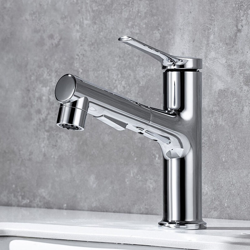 Hot and Cold Pull Down Bathroom Basin Tap