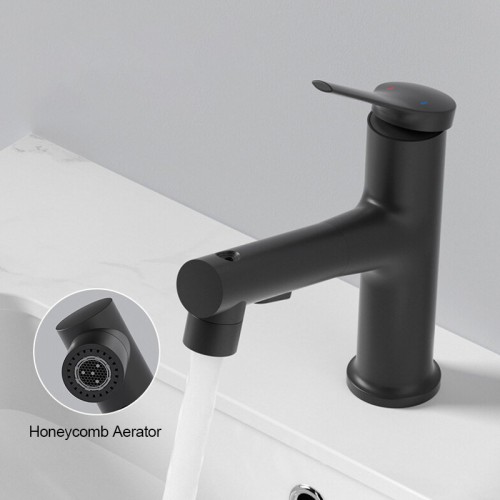 Hot and Cold Pull Down Bathroom Basin Tap