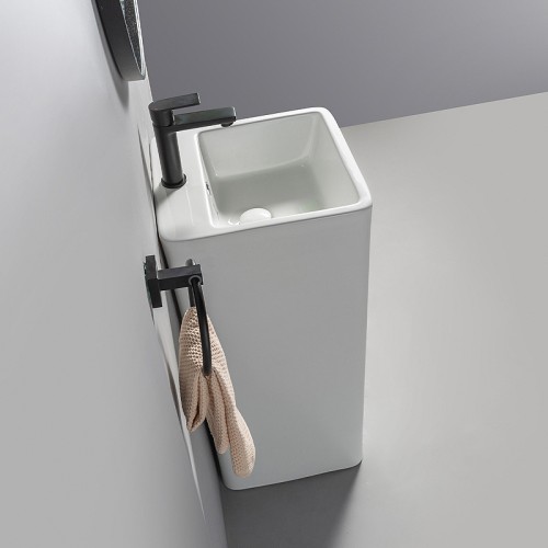 One Piece Square Pedestal Sink