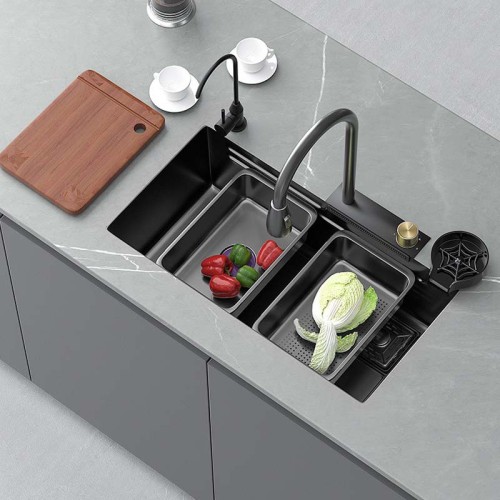 Stainless Steel Waterfall Kitchen Sink