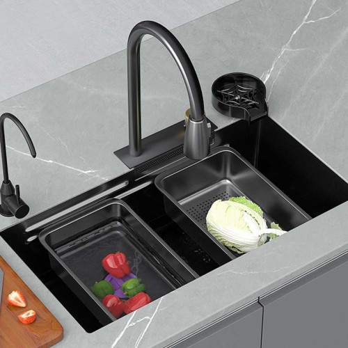 Stainless Steel Waterfall Kitchen Sink