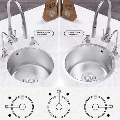 Small Round Stainless Steel Kitchen Sink