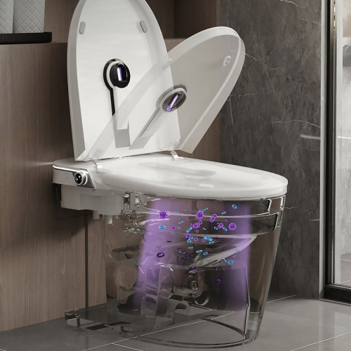 White & Grey Luxury Modern Smart Toilet