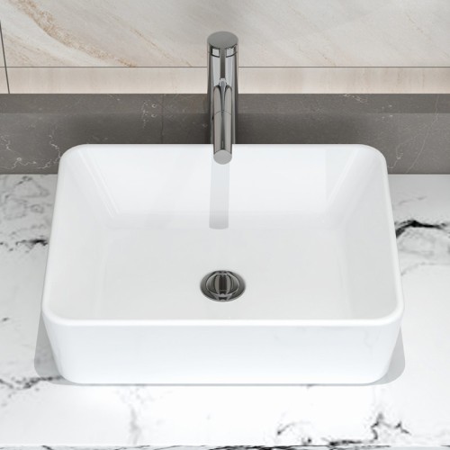 Modern Lavatory White Porcelain Vessel Sink