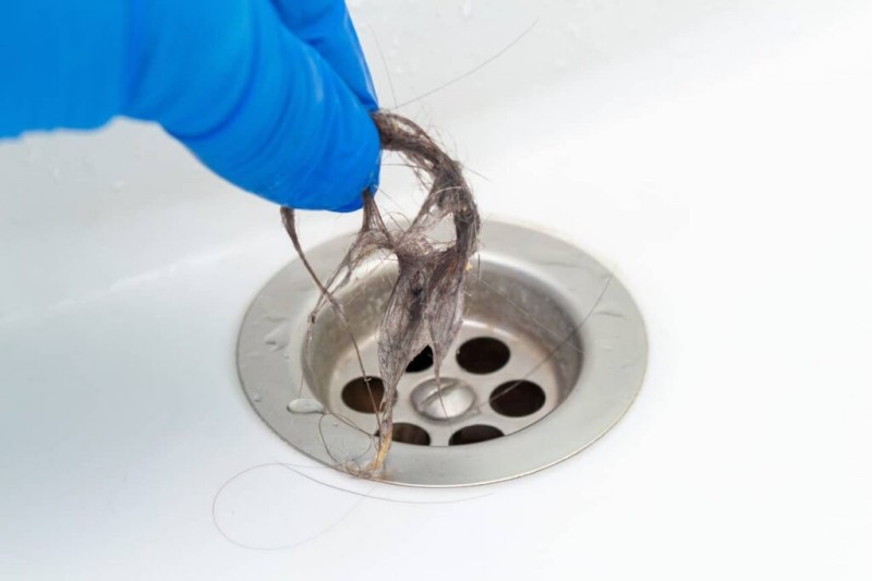 Bathroom sink drains Hair Buildup