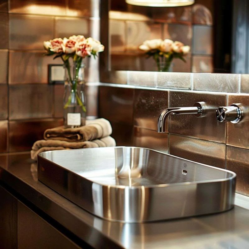 stainless steel bathroom sinks