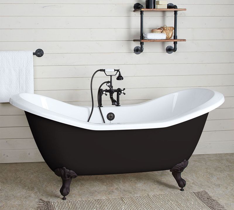 Pottery Barn Lolog Clawfoot Painted Bathtub