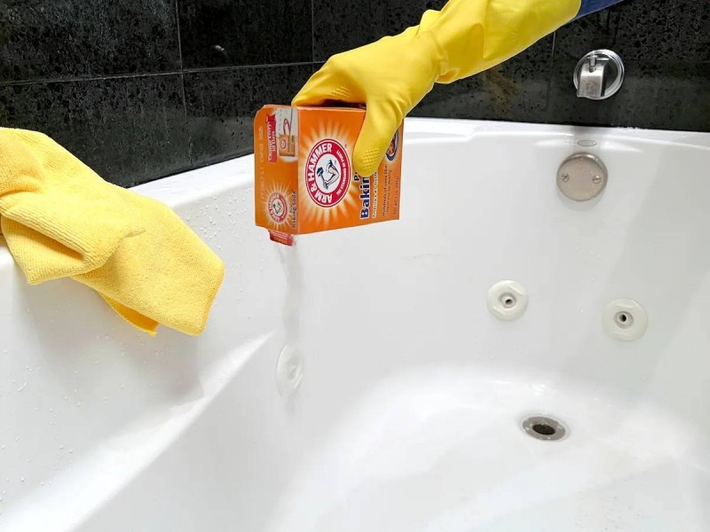 scrub the tub with baking soda