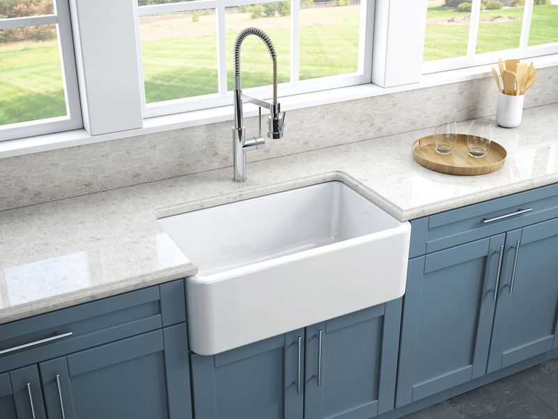 clean fireclay sink