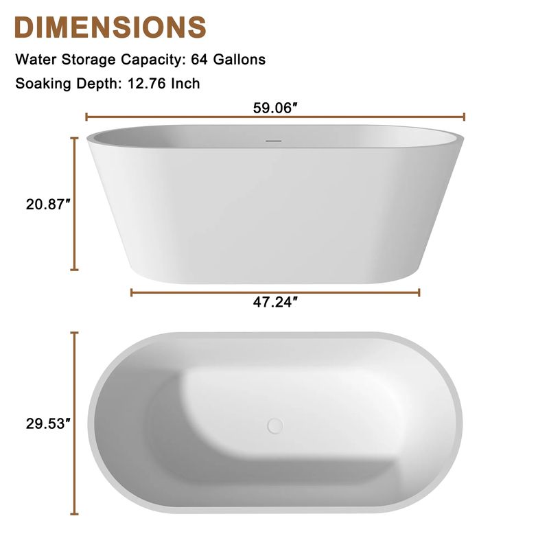 freestanding tub measurements