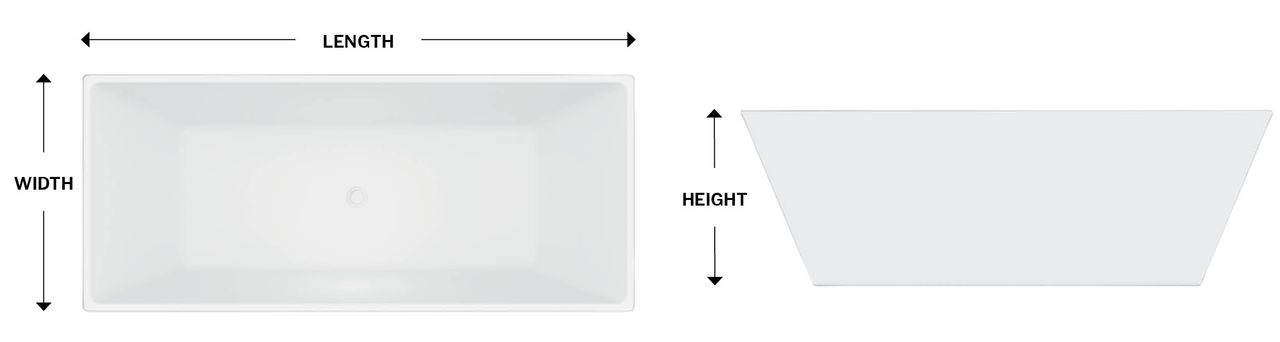 standard freestanding tub size