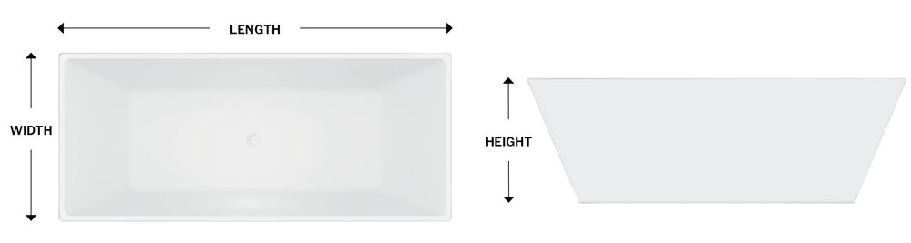 average freestanding tub size