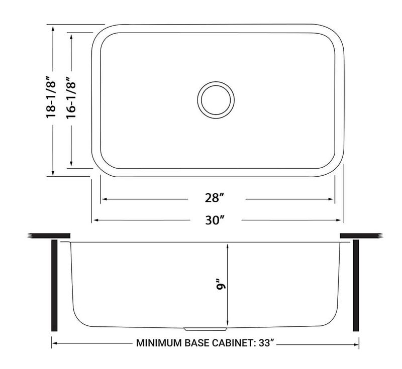 dimensions of kitchen sink