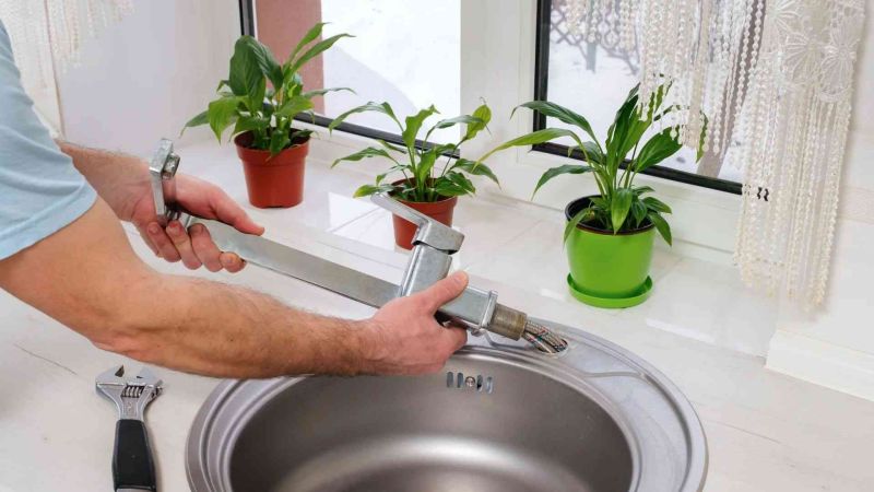 remove the old kitchen sink faucet