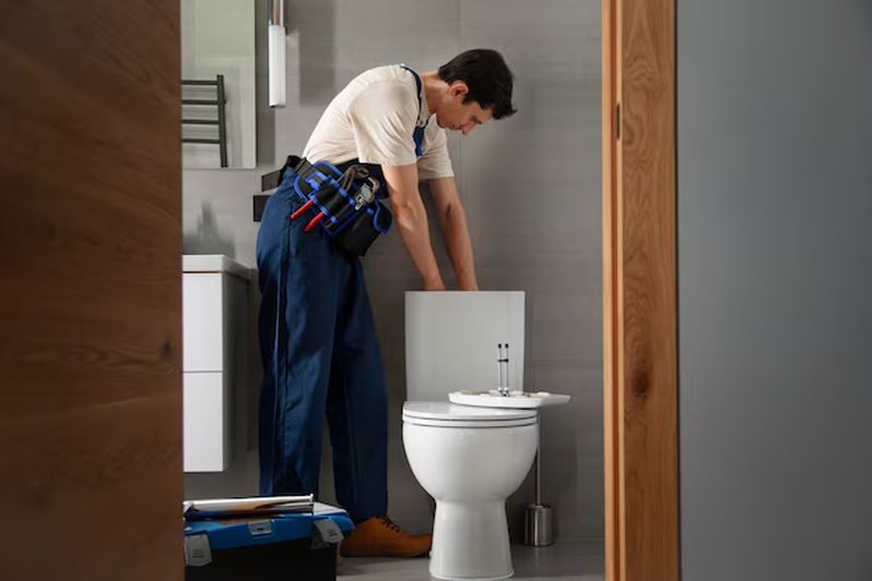 fixing a clogged toilet