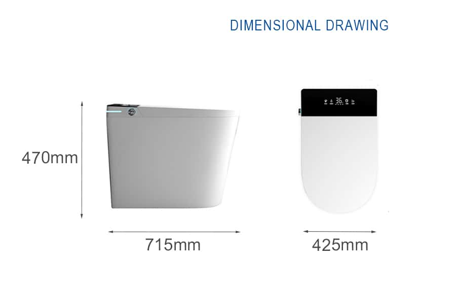 Toilet Bowl J-4009 Dimensions